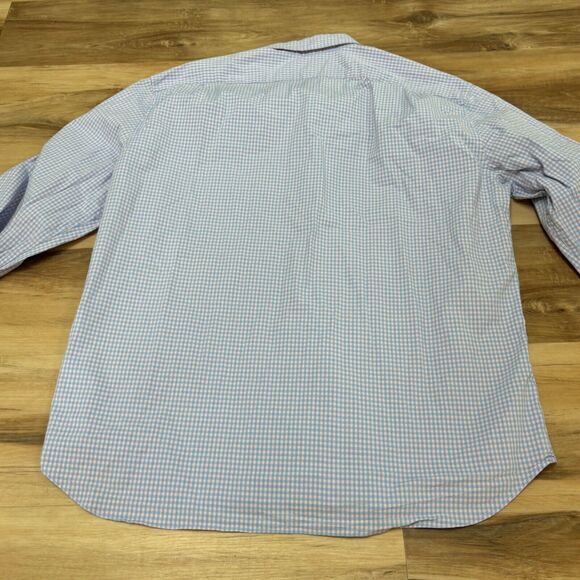 J Crew Shirt Mens XL Button Down Pink Blue Plaid Slim Untucked Flex Washed - Picture 10 of 10